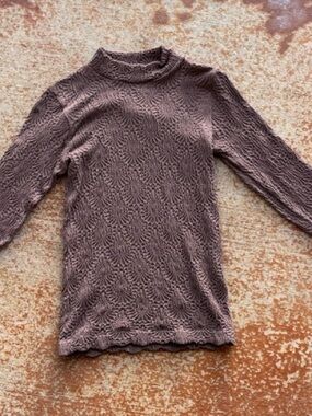 Textured Long-Sleeve Mock Neck tight fitted shirt